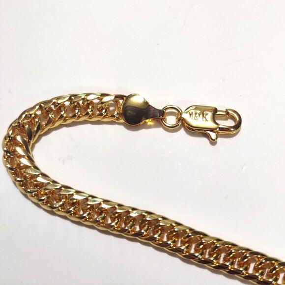 18k Gold Plated Bracelet Double Chain Christmas Birthday Anniversary Gift New!!